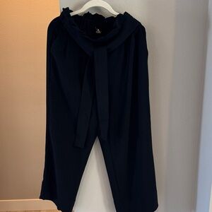 Madewell Black Wide Leg Crop Trousers